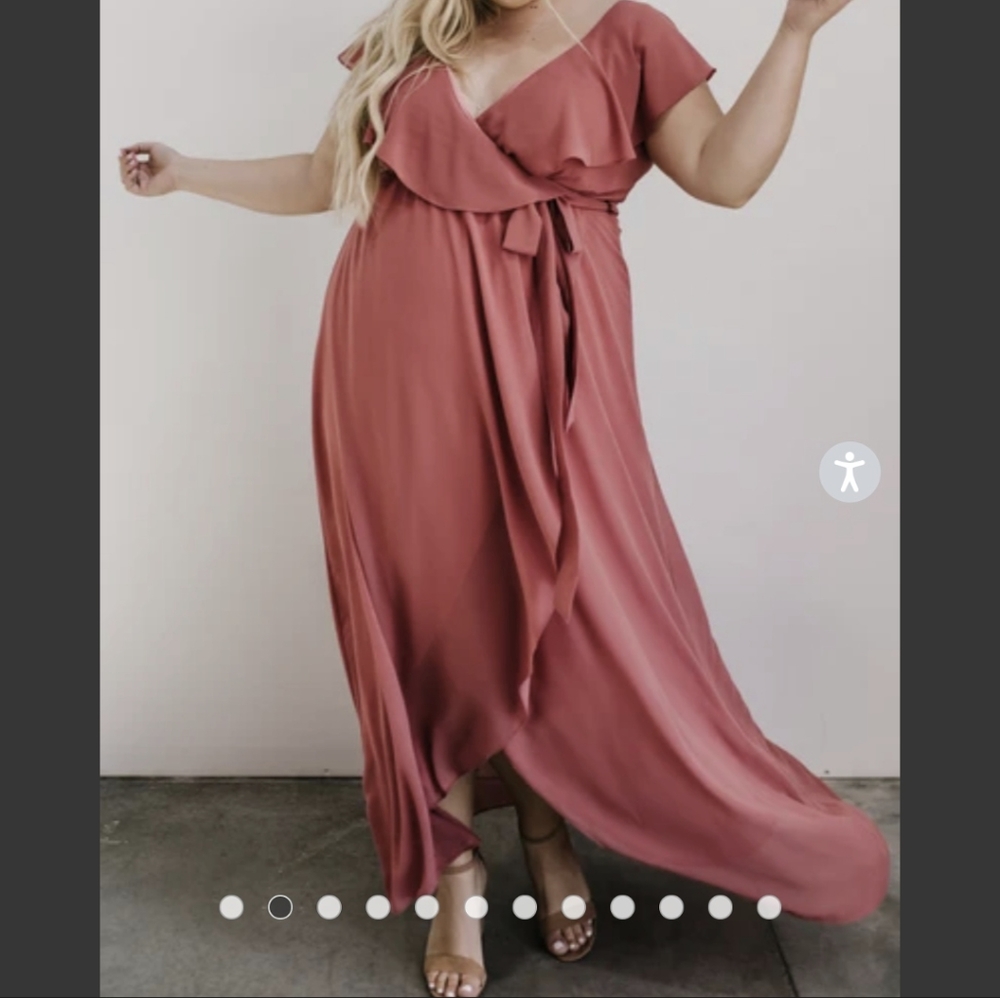 Baltic Born Katya Rosewood Ruffle Maxi Dress